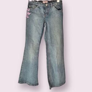 Steve & Barry’s Denim Girls Flare Jeans with Butterfly Applications Size 10 R